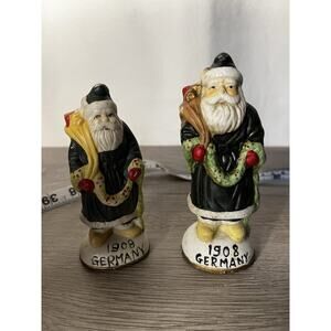 Vintage -Pair of 5.5” Santa Claus Germany 1908 Christmas Figurine Holiday
